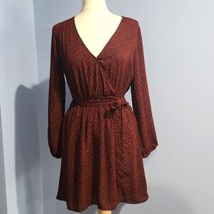 Gap heart print wrap dress size small